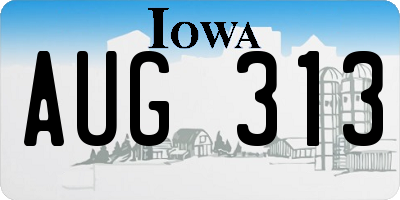 IA license plate AUG313