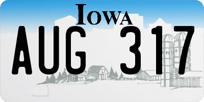 IA license plate AUG317