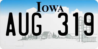 IA license plate AUG319