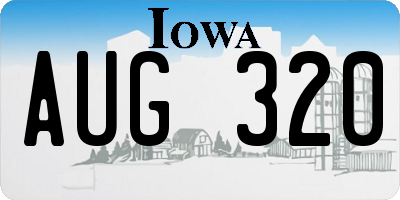 IA license plate AUG320