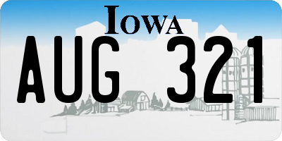 IA license plate AUG321