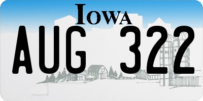 IA license plate AUG322