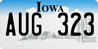 IA license plate AUG323