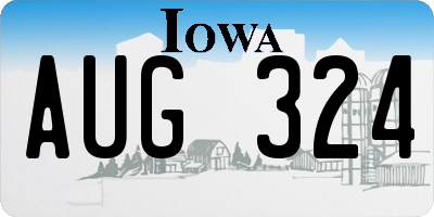 IA license plate AUG324