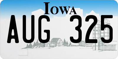 IA license plate AUG325