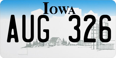 IA license plate AUG326