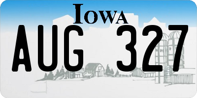 IA license plate AUG327