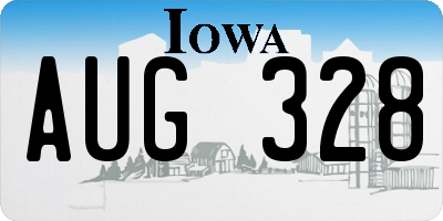 IA license plate AUG328