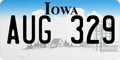 IA license plate AUG329