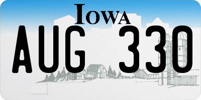 IA license plate AUG330