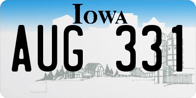 IA license plate AUG331
