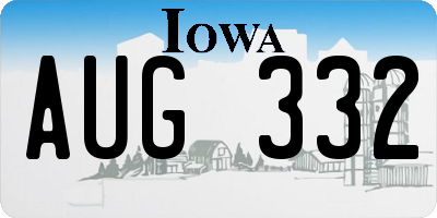 IA license plate AUG332