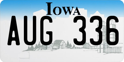 IA license plate AUG336