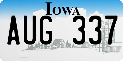 IA license plate AUG337