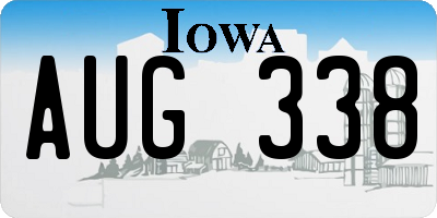 IA license plate AUG338