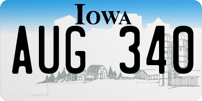 IA license plate AUG340