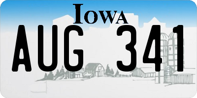 IA license plate AUG341