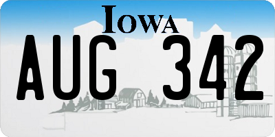 IA license plate AUG342