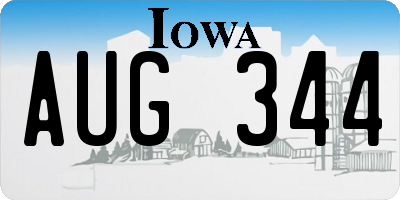 IA license plate AUG344