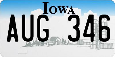 IA license plate AUG346