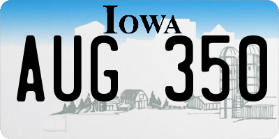 IA license plate AUG350