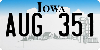 IA license plate AUG351