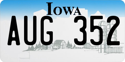 IA license plate AUG352