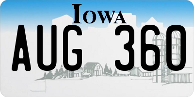 IA license plate AUG360