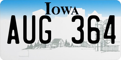 IA license plate AUG364
