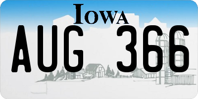 IA license plate AUG366