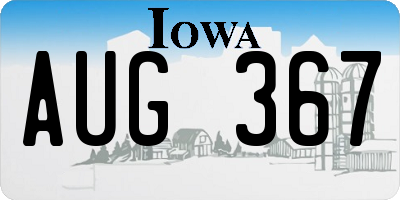 IA license plate AUG367