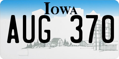 IA license plate AUG370