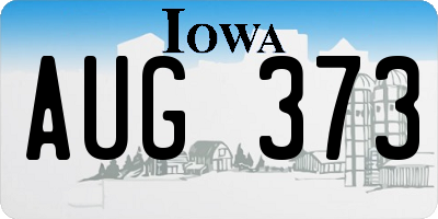 IA license plate AUG373