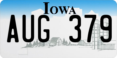 IA license plate AUG379