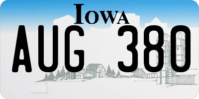 IA license plate AUG380