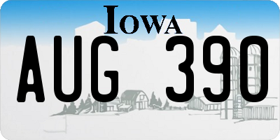 IA license plate AUG390