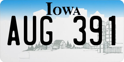 IA license plate AUG391