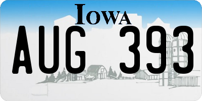 IA license plate AUG393