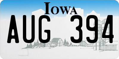 IA license plate AUG394