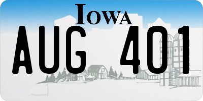 IA license plate AUG401