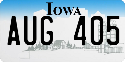 IA license plate AUG405