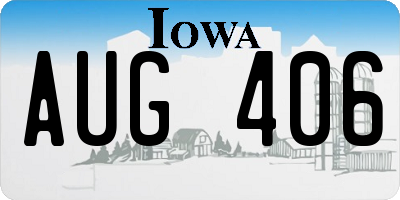 IA license plate AUG406