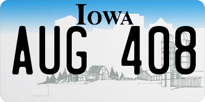 IA license plate AUG408