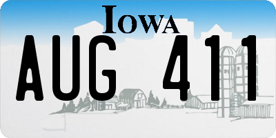 IA license plate AUG411