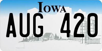 IA license plate AUG420