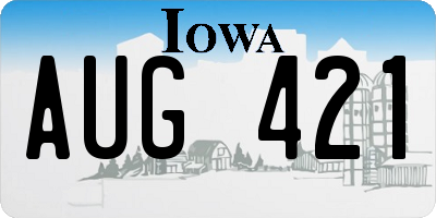 IA license plate AUG421