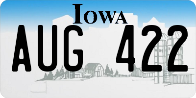 IA license plate AUG422