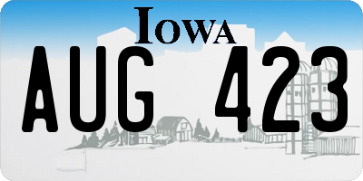 IA license plate AUG423