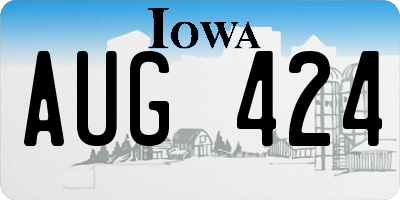 IA license plate AUG424