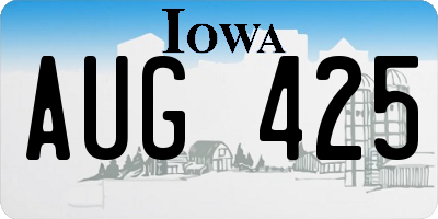 IA license plate AUG425